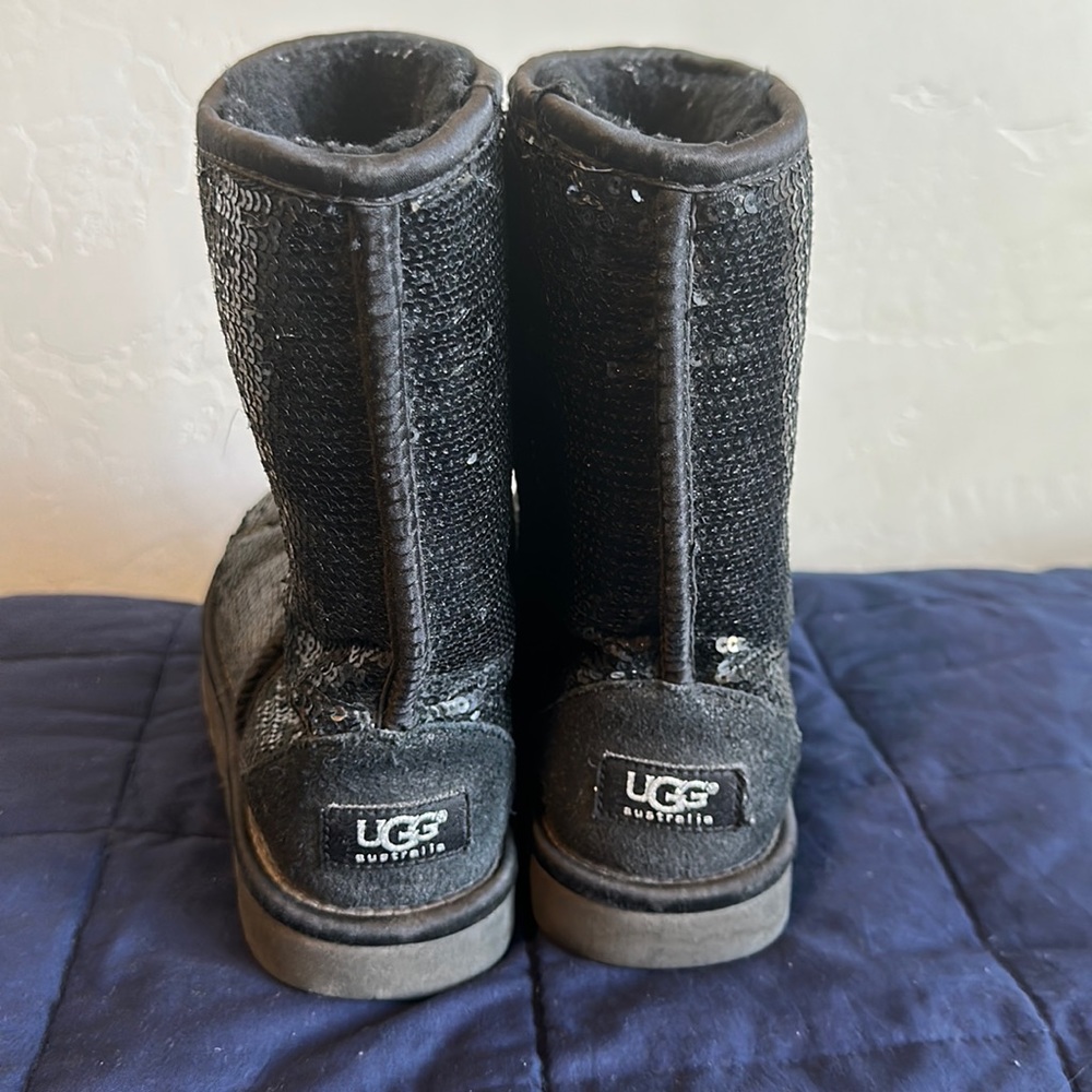 Black sequin UGG boots
